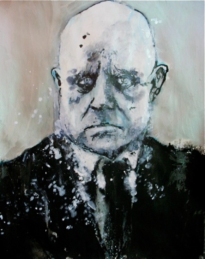 Sibelius. Ink and acrylic on paper. August 2011