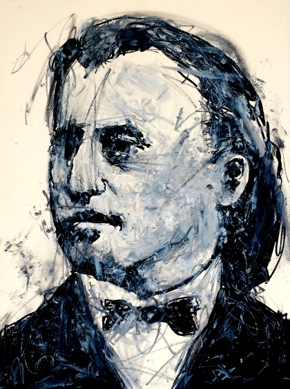 Brahms (Young). Ink and acrylic on paper. 2011