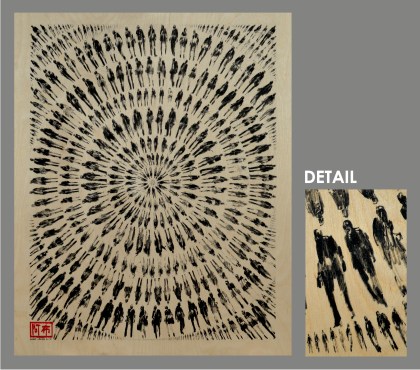 2015 - Pedestrians (Vortex on Wood)